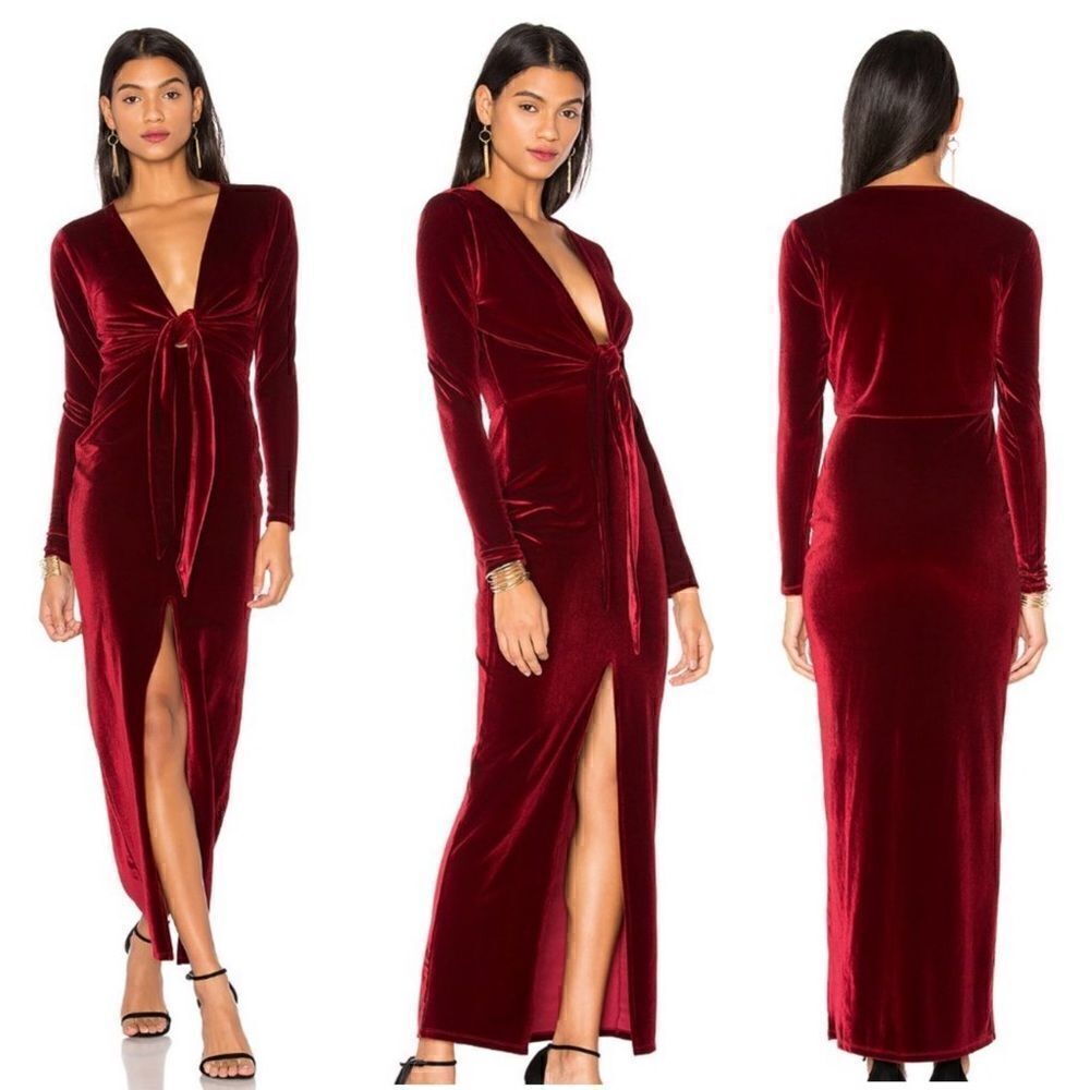 LPA Red Velvet Dress 45 in Merlot | SZ M